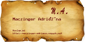 Maczinger Adriána névjegykártya